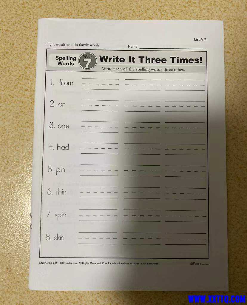4个sighword+4个Phonics