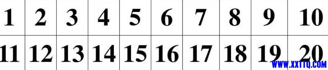 1-100数字表