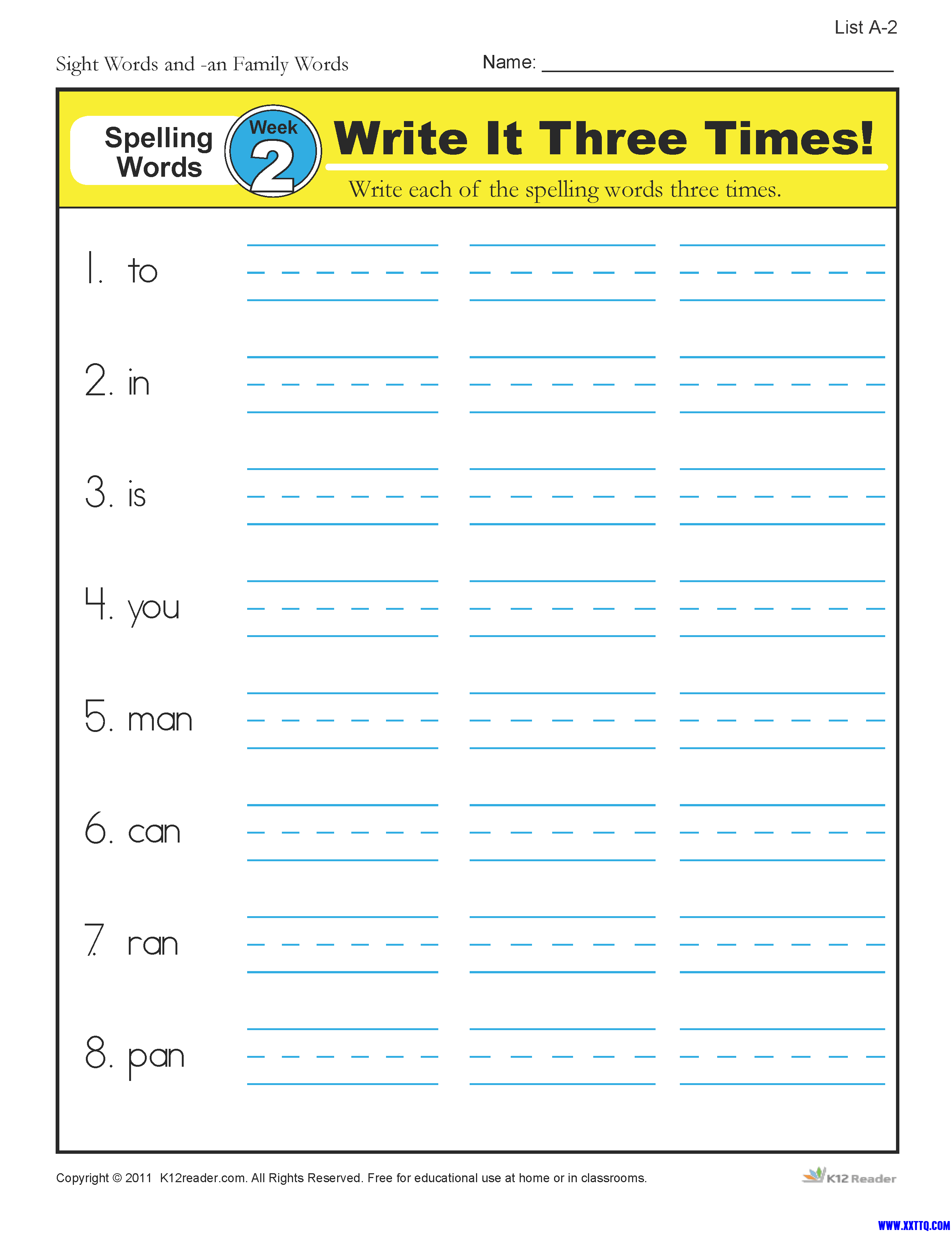 页面提取自－1st_grade_spelling_words_week_2_页面_1.png