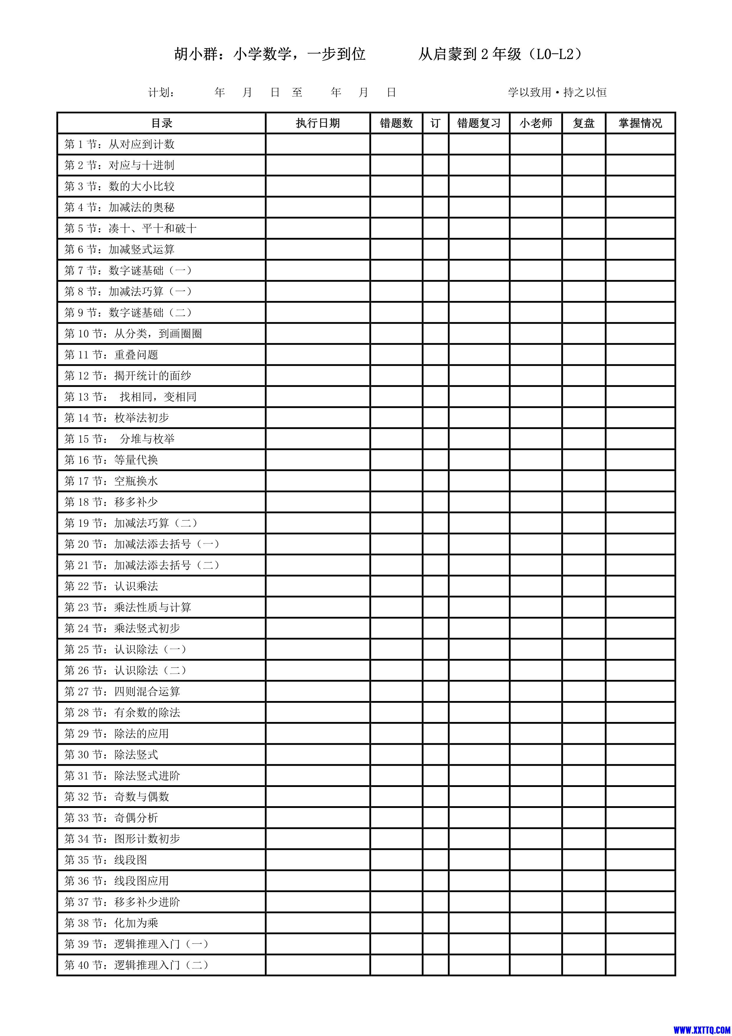 学习跟进清单