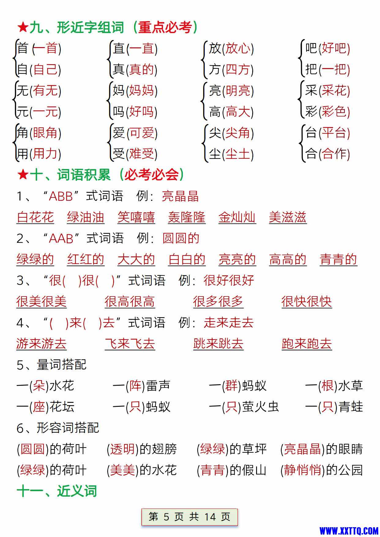 一下语文第六单元考点总结15点版(含练习题14页)_05.jpg
