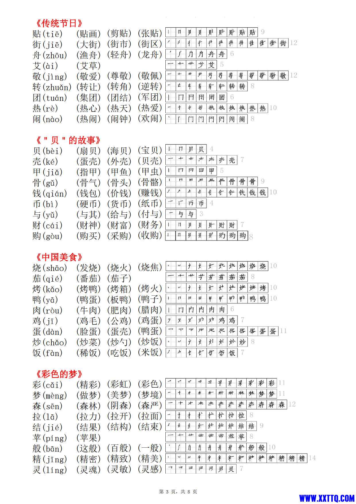 2424二年级下册语文课课贴（生字拼音组词笔顺）8页_2.jpg