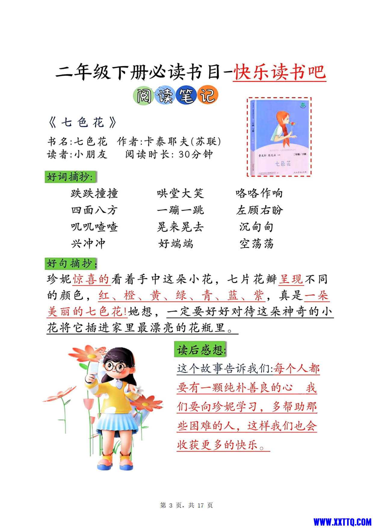 1503二下必读书目快乐读书吧阅读笔记 专项测试 阅读记录卡（17页）语文课外阅读_2.jpg