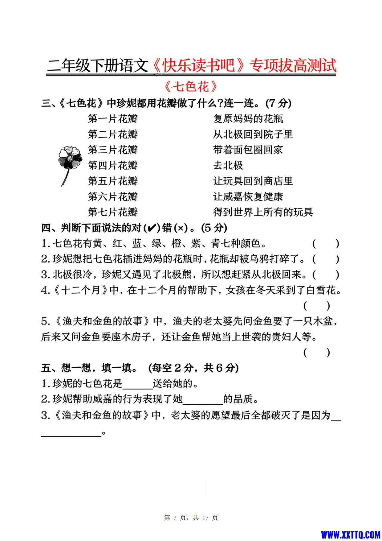 1503二下必读书目快乐读书吧阅读笔记 专项测试 阅读记录卡（17页）语文课外阅读_4.jpg