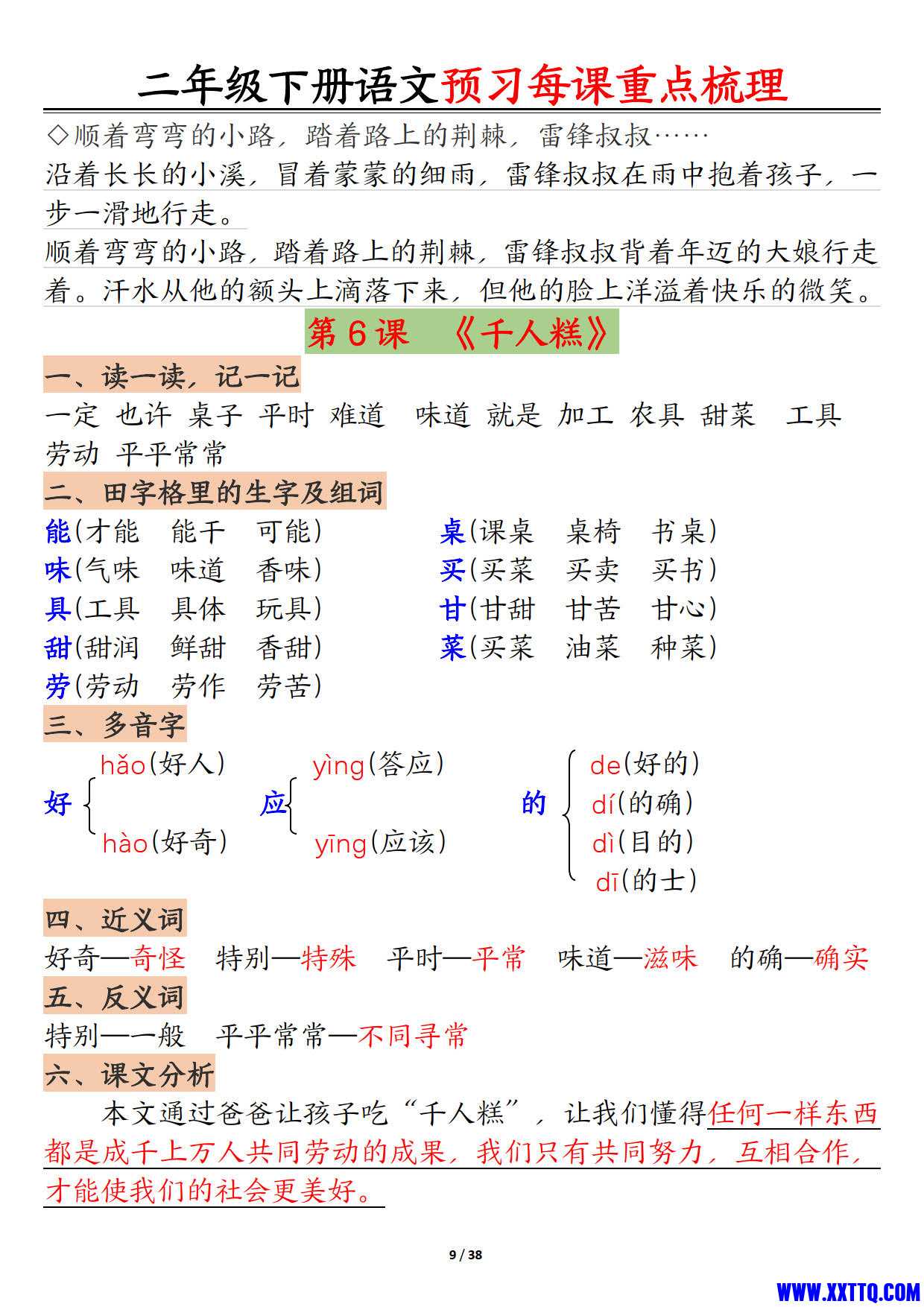 二年级下册语文预习全册每课重点梳理（38页）_5.jpg