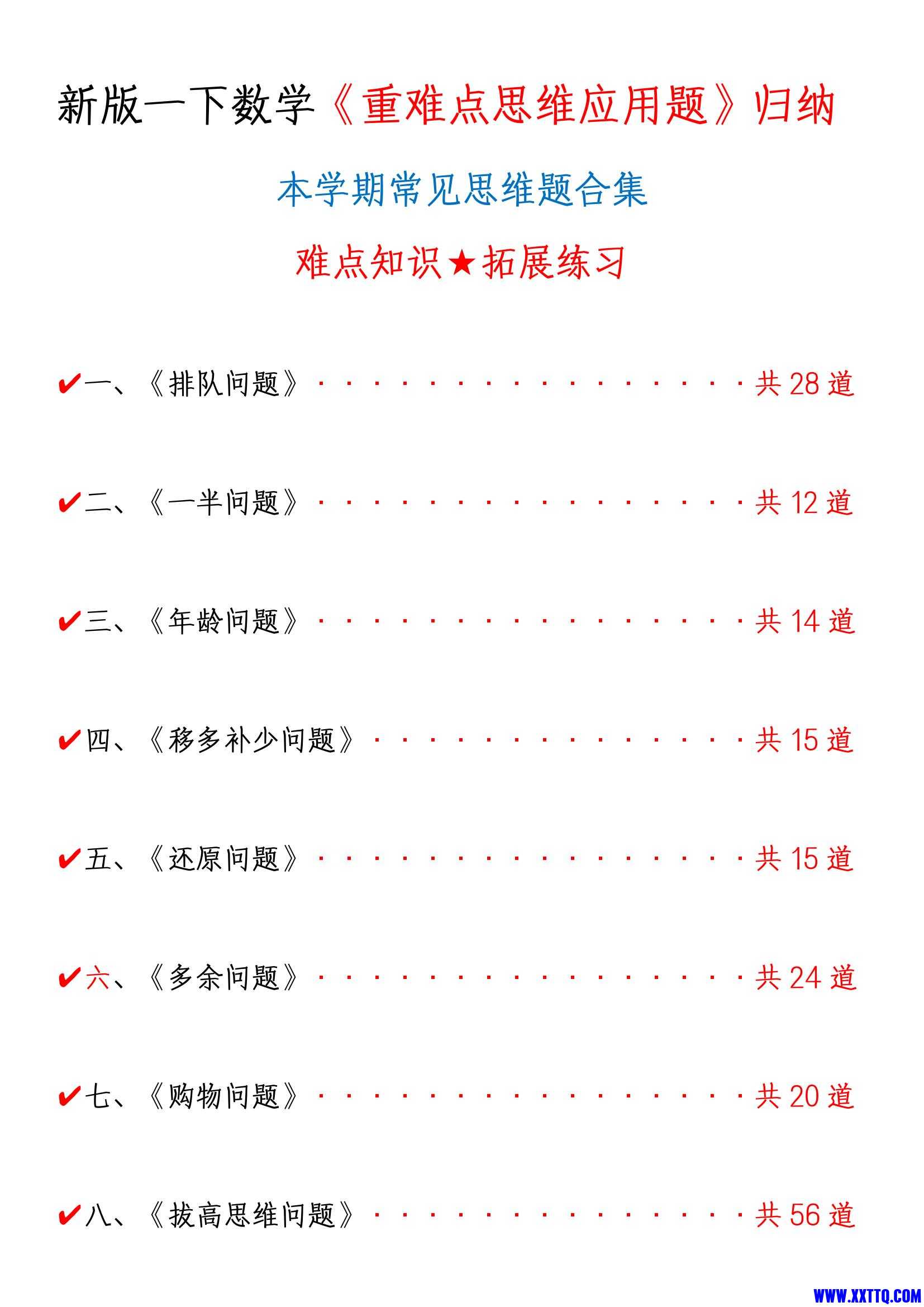 新一下数学《重难点思维应用题》八大类常见思维题归纳合集（含答案85页）_00.jpg
