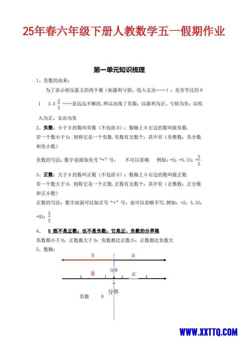 人教数学六下五一作业1-4单元综合练习含答案_00.jpg