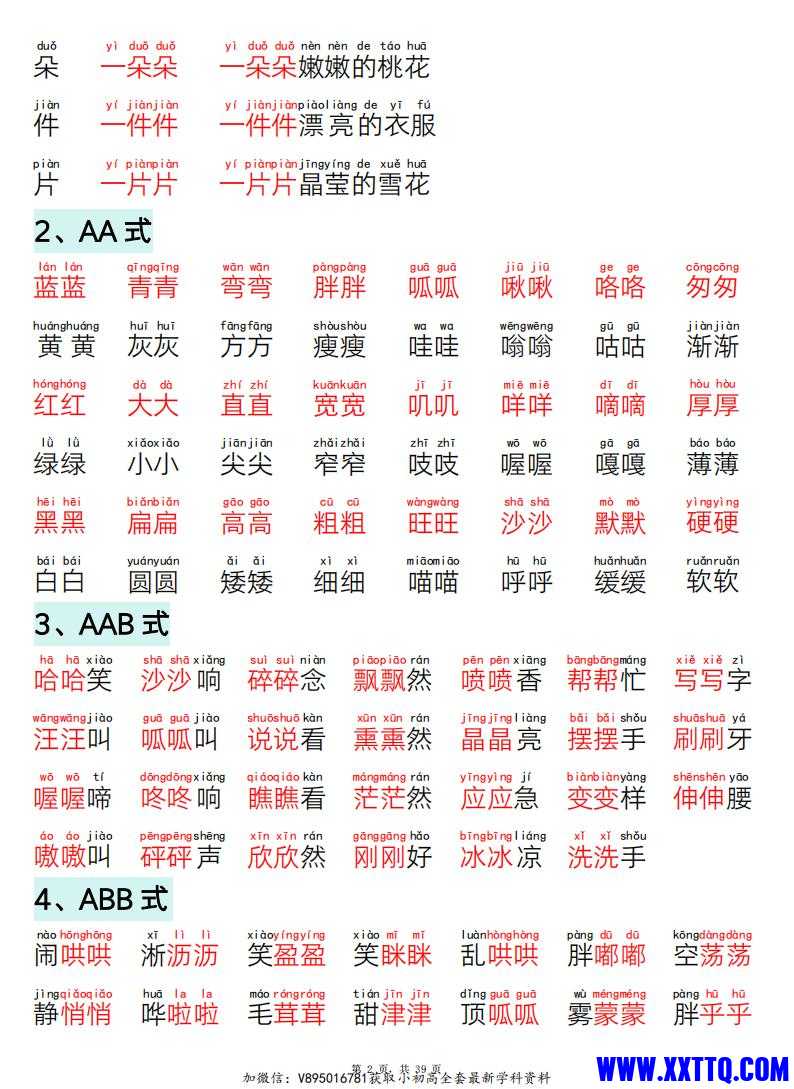 2025新版一年级下语文晨读晚背四大项（词语积累、近反义词、歇后语、仿写）_01.jpg